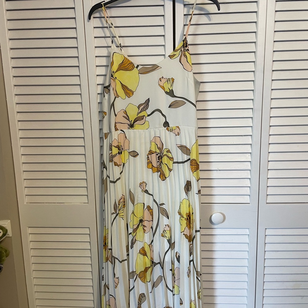 Target White Cream Pleated Sundress Midi